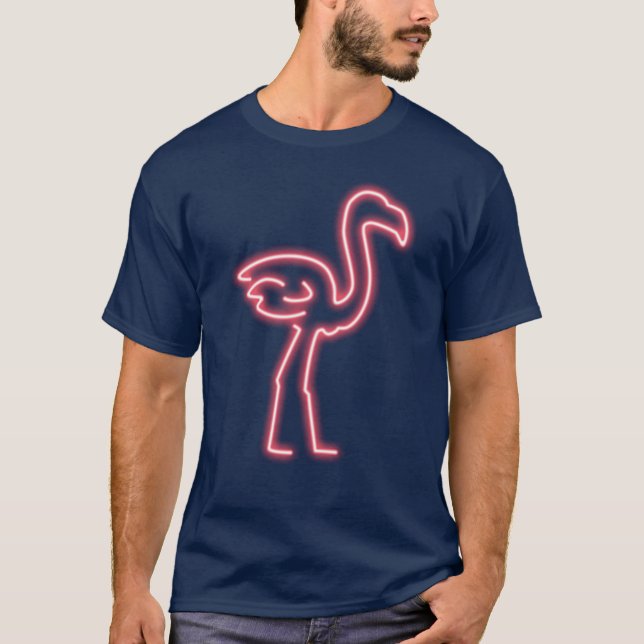 T-shirt Flamant rose en rose néon (Devant)