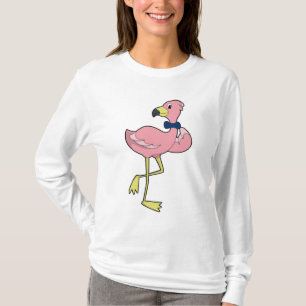 T-shirt Flamant rose en tant que Gentleman avec Cravate