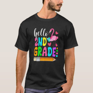 T-shirt Flamant rose Enfants Filles étudiante Bonjour 2e a