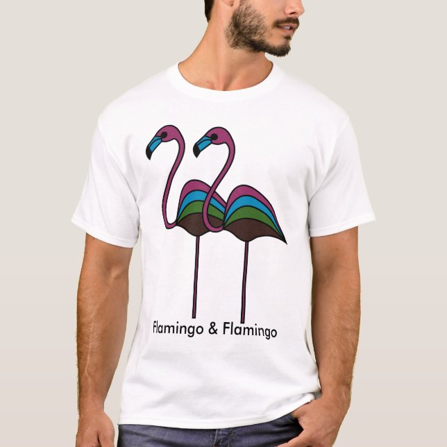 T-shirt Flamant rose et Flamant rose (Devant)