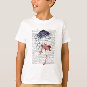 T-shirt Flamant rose et parasol