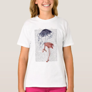 T-shirt Flamant rose et parasol