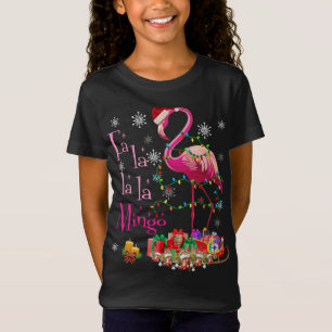 T-Shirt Flamant rose Fa La La La Mingo pour Noël Noël Noël