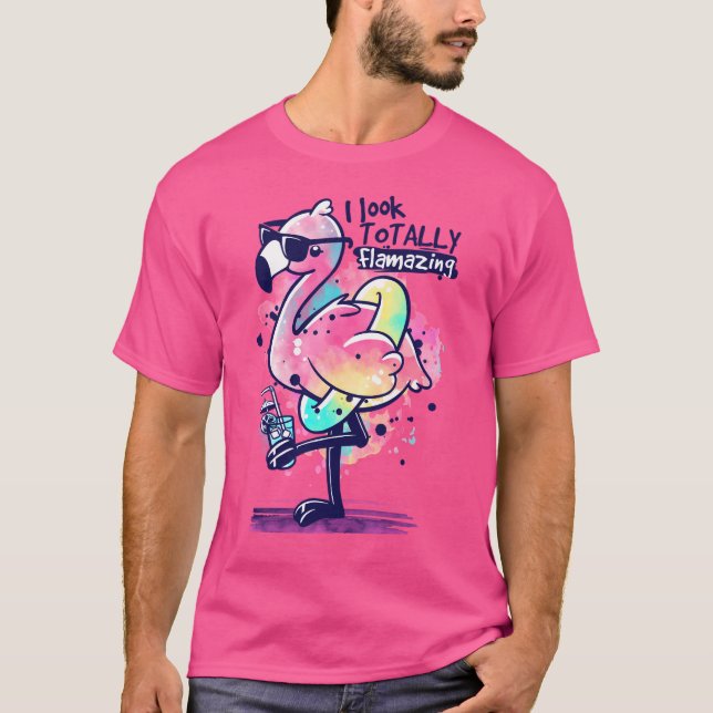 T-shirt Flamant rose flamboyant (Devant)