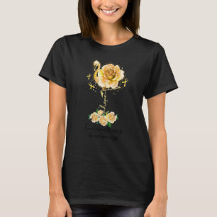 T-shirt Flamant rose Fleur Hope Ruban jaune Endometriose