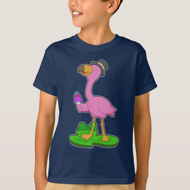 T-shirt Flamant rose gaufre glace (Devant)