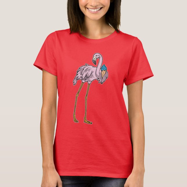 T-shirt Flamant rose gaufre glace (Devant)