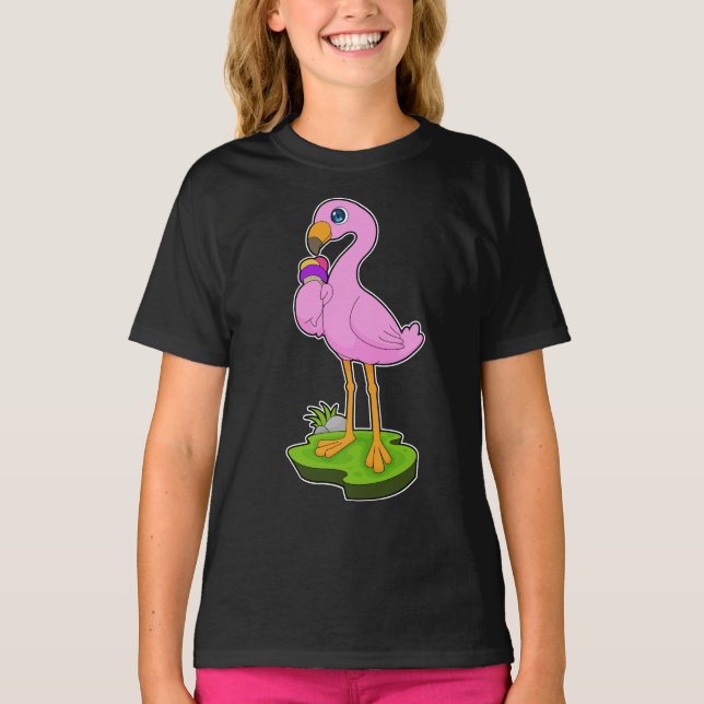 T-shirt Flamant rose gaufre glace (Devant)