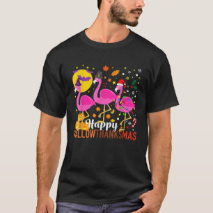 T-shirt Flamant rose Halloween Thanksgiving Christmas Hall