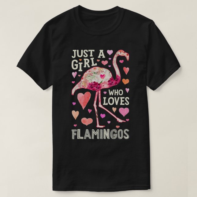 T-shirt Flamant rose Juste Une Fille Qui Aime Les Flamants (Design devant)