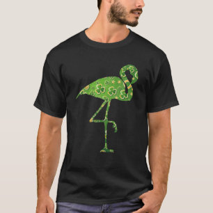 T-shirt Flamant rose Leprechaun Shamrock Flamant rose irla