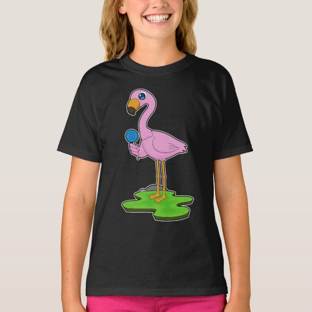 T-shirt Flamant rose Lollipop Candy (Devant)