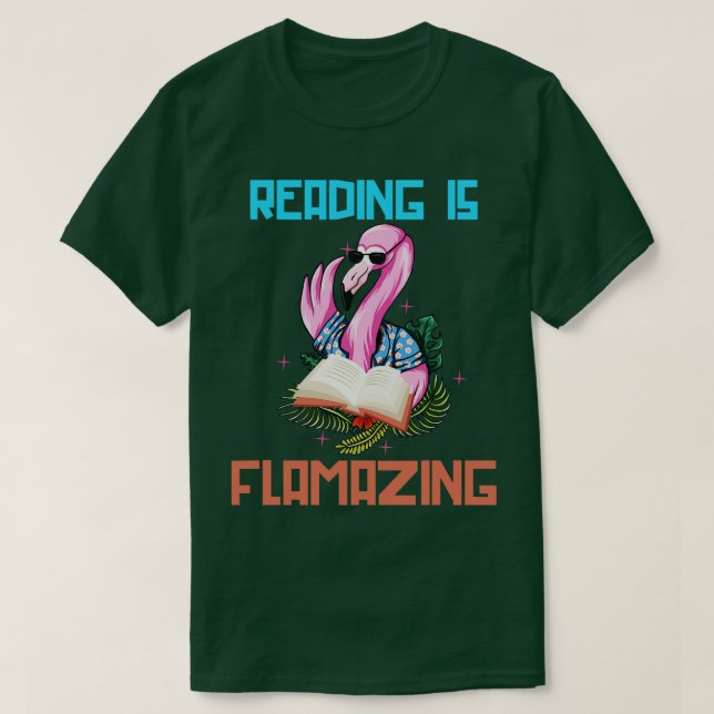 T-shirt Flamant rose Lover Bookworm Lecture cadeau (Design devant)