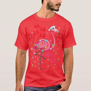 T-shirt Flamant rose Lover Xmas Lumières Fa La Mingo Flama