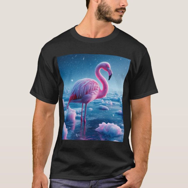 T-shirt Flamant rose majestueux dans Arctic Wonderland T-S (Devant)