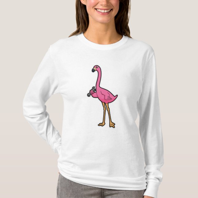T-shirt Flamant rose mécanique avec clé (Devant)