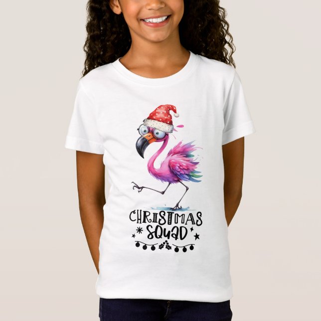 T-Shirt Flamant rose Noël de Floride Noël (Devant)