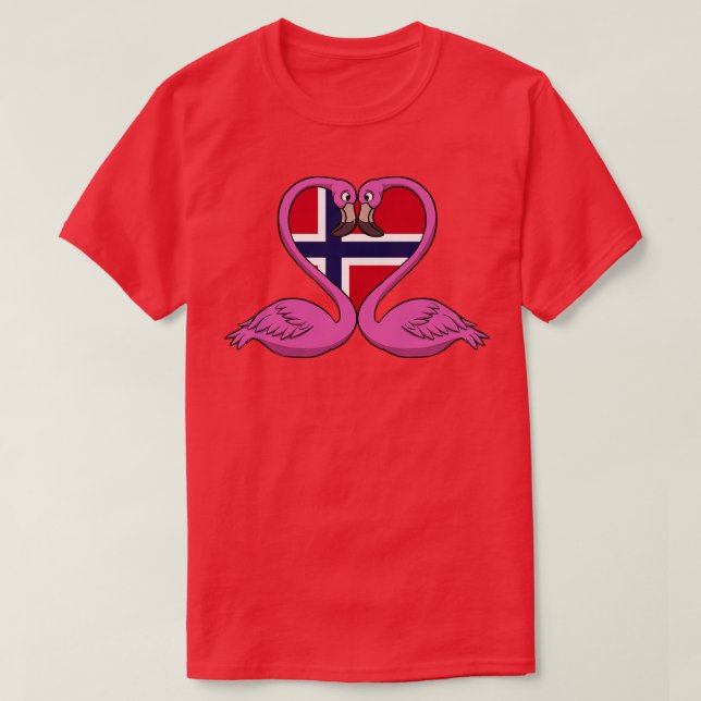 T-shirt Flamant rose Norvège (Design devant)