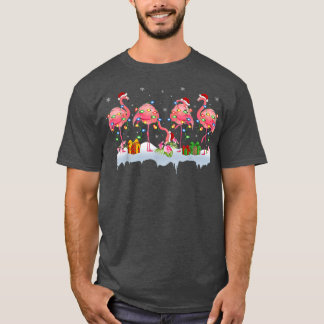 T-shirt Flamant rose Oiseau Amant Xmas Lumières Flamant ro