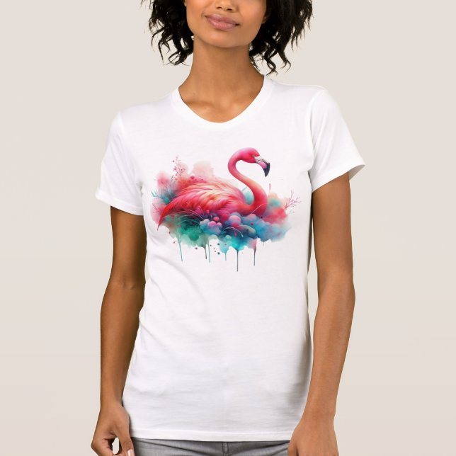 T-shirt Flamant Rose Oiseau Sublimation (Devant)