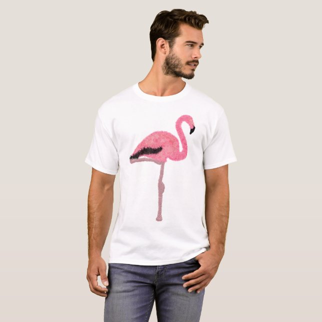 T-shirt Flamant rose pailleté (Devant entier)