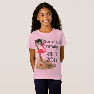 T-Shirt Flamant rose Palm Tree Famille tropicale Retrouvai