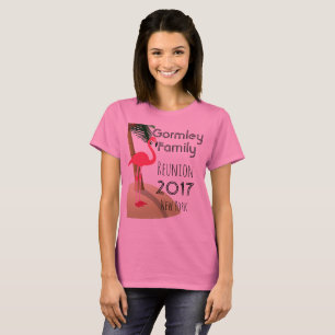 T-shirt Flamant rose Palm Tree Famille Tropicale Réunion