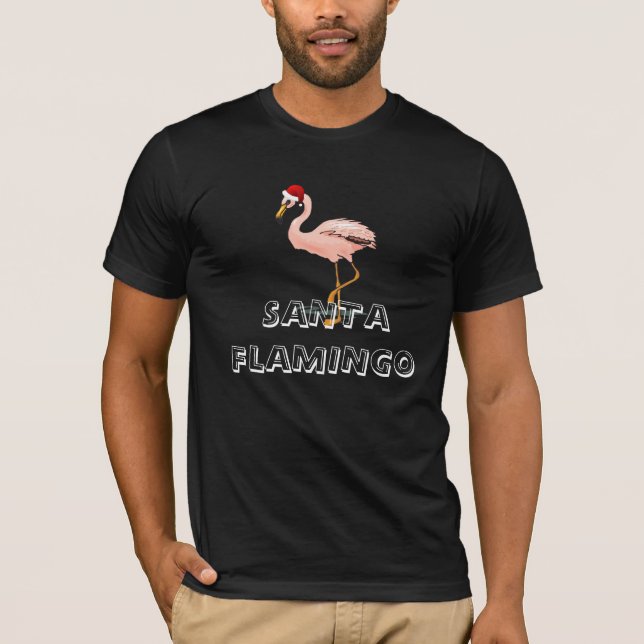 T-shirt Flamant rose père Noël (Devant)