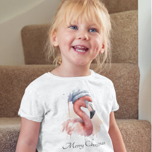 T-Shirt Flamant rose père Noël Snowbird, personnalisé