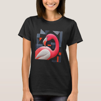 T-shirt Flamant rose Polygone Artifice Animal Motif Flaman