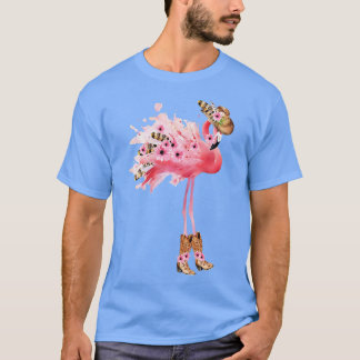 T-shirt Flamant rose pour femme Boho Western Imprimer VNec
