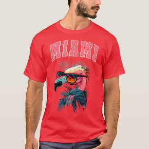 T-shirt Flamant rose Rétro Hommes Femmes Enfants Plage Fun