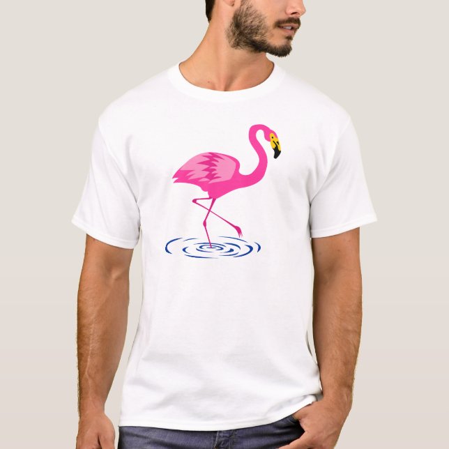 T-shirt Flamant rose rose (Devant)