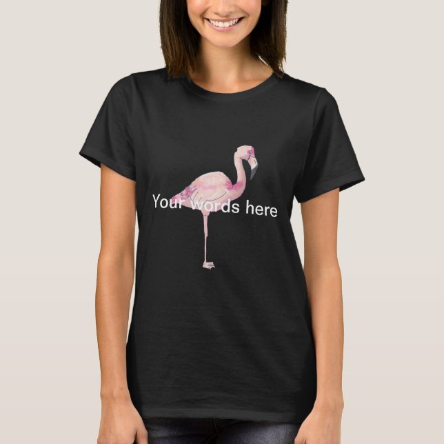 T-shirt Flamant rose rose (Devant)