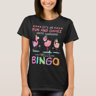 T-shirt Flamant rose rose Bingo Funny Cadeau Art