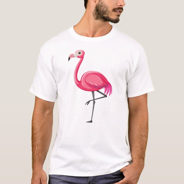 T-shirt Flamant rose rose Bird-89686 (Devant)