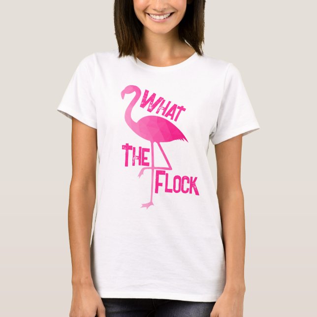 T-shirt Flamant rose rose chaud géométrique ce que le trou (Devant)