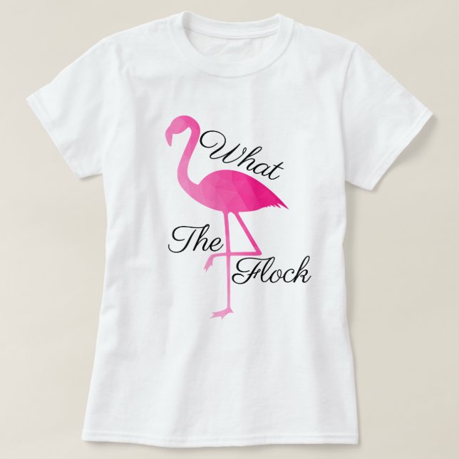 T-shirt Flamant rose rose chaud ombre géométrique ce que l (Design devant)