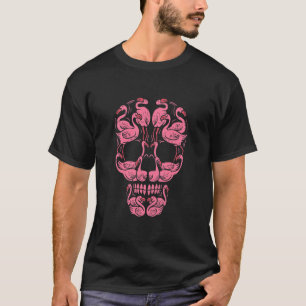 T-shirt Flamant rose rose Crâne Sensibilisation au cancer