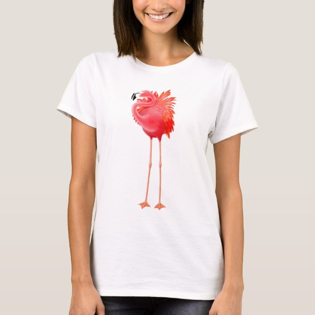 T-shirt Flamant rose rose des Caraïbes (Devant)