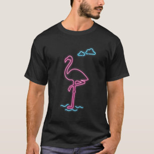 T-shirt Flamant rose Rose Flamant rose Flocs Oiseaux Nuage