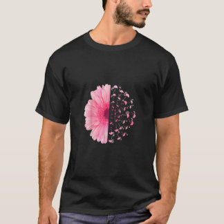 T-shirt Flamant rose rose Fleur Mois de sensibilisation au