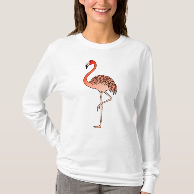 T-shirt Flamant rose rose Lineart-57667 (Devant)