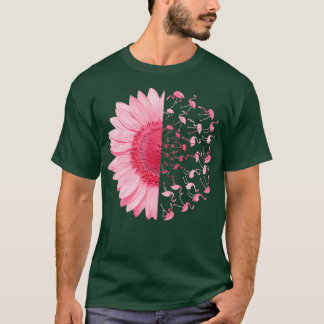 T-shirt Flamant rose rose marguerite sensibilisation Amour