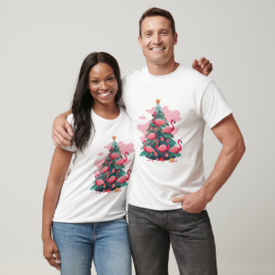 T-shirt Flamant rose ROSE NOËL ARBRE