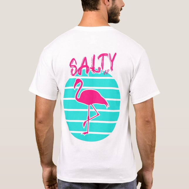 T-shirt Flamant rose rose par Salty AF (Dos)