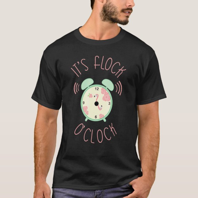 T-shirt Flamant rose rose Sarcastique Son Flock O'clock Co (Devant)