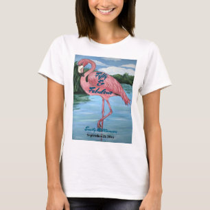T-shirt Flamant rose rose tropical 50e anniversaire fabule