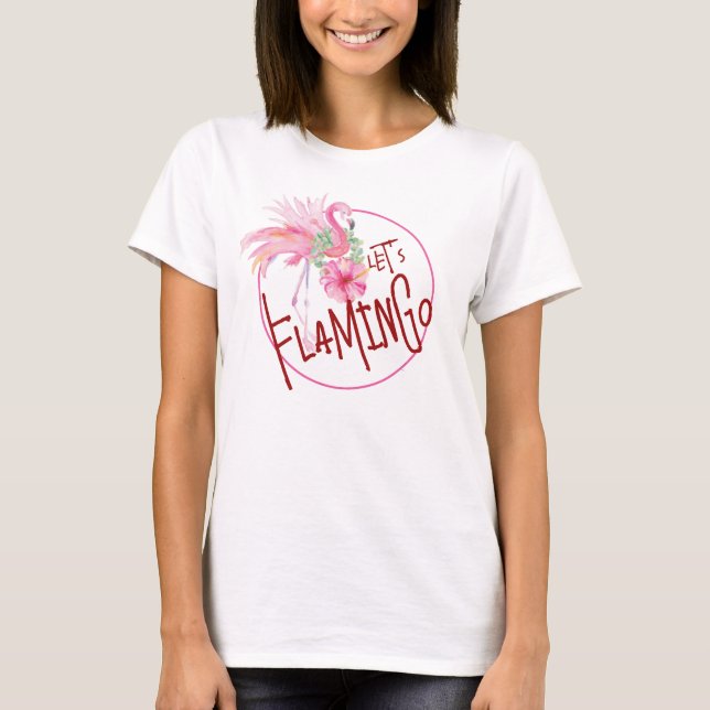 T-shirt Flamant rose rose Tropical Party T Shirt (Devant)