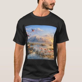 T-shirt flamant rose salé et courant